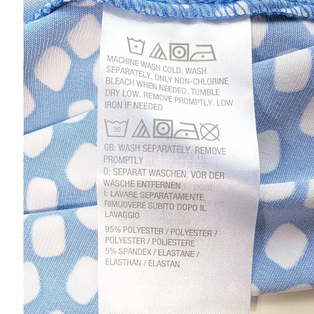 Susan Graver‎ Blue White Dot Keyhole Neck Short Sleeve Tunic Top Women's Size S - Picture 6 of 8